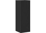 Vidaxl Mobile Tv A Parete In Rovere Nero 30,5 X 30 X 90 Cm Materiale In Legno