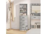 Vidaxl Highboard Grigio Cemento 40 X 41 X 135 Cm Materiale A Base Di Legno
