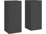 Vidaxl Supporto Per Piante 2 Pezzi Nero 24 X 24 X 55 Cm Acciaio