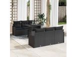 Vidaxl Set Di Divani Da Giardino 7 Pezzi Nero 100 X 55 X 73 Cm Poly Rattan