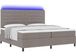 Vidaxl Letto Boxspring Con Materasso Led Taupe 200 X 200 Cm Tessuto