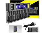 Caricabatterie Per Batterie Ricaricabili Aa Aaa 18650 21700 9V Liitokala Lii-S12