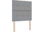 Vidaxl Led Letto A Molle Con Materasso Grigio Chiaro 90 X 200 Cm Tessuto