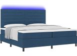 Vidaxl Letto Boxspring Con Materasso Con Led Blu 200 X 200 Cm Tessuto