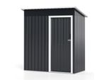 Capanno Da Giardino Costway In Metallo 163X86Cm, Capanno Per Attrezzi Con Porta Scorrevole Con Serratura E Tetto Spiovente, Capanno Per Attrezzi Da Esterno