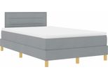 Vidaxl Led Letto A Molle Con Materasso Grigio Chiaro 120 X 200 Cm Tessuto