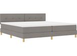 Vidaxl Letto Boxspring Led Con Materasso Led Taupe 200 X 200 Cm Tessuto