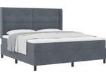 Vidaxl Letto A Molle Con Materasso Grigio Scuro 180 X 200 Cm In Velluto