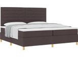Vidaxl Letto A Molle Con Materasso Marrone Scuro 200 X 200 Cm In Tessuto