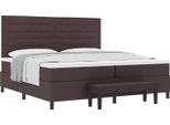 Vidaxl Letto A Molle Con Materasso Marrone Scuro 200 X 200 Cm In Tessuto