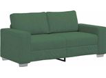 Vidaxl Divano A Due Posti Verde Scuro 140 Cm In Tessuto A Coste