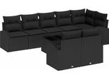 Vidaxl Set Di Divani Da Giardino Con Cuscini 9 Pezzi 289 X 124 X 85 Cm In Poly Rattan