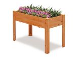 Costway Letto Da Giardino Rialzato In Legno, Letto Da Giardino Rialzato, Fioriera Con Fori Di Drenaggio, Letto Per Ortaggi Letto Per Piante Rettangolare, Letto Per Erbe, 120X60X82Cm, Marrone