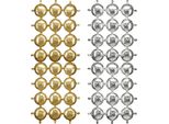 Tenda Per Palloncini In Foil A Cerchi Bifacciali, Oro-Argento, 78X107 Cm