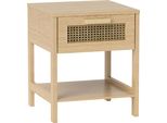 Homcom Comodino Comodino Comodino Naturale Comodino Con Cassetto Ripiano Aperto Design Rattan Naturale 40 X 40 X 48,4 Cm