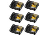 Confezione Di 6 Caricabatterie Dewalt DCB1104-6 (DCB1104 - 12V 18V)