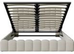 Letto Imbottito Unboxg 140X200Cm, Letto Matrimoniale Idraulico Con Vano Contenitore E Rete A Doghe, Testata A Led Con Vano Contenitore E Funzione Di Ricarica Usb, Letto A Molle Insacchettate Letto Funzionale Letto Contenitore, Lino, Beige