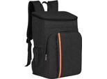 Zaino Termico 30L – Zaino Termico Impermeabile Con Isolamento – Ideale Per Spiaggia, Picnic E Attività All'aperto – Leggero E Comodo – Nero Con Striscia Arancione