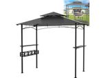 Yuenfong Padiglione Barbecue 2,45 X 1,53 M, Padiglione Barbecue Party Tenda Protettiva A Due Livelli, Tenda Barbecue In Metallo Padiglione Giardino Pergola Con Ripiani E Cestini Per Feste, Bancarelle, Pic-Nic, Barbecue