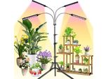 Lampada Per Piante A Led, 160 Led, Piante Da Interno Con Spettro Completo, Supporto, Timer, 3 Modalità, 10 Tipi Di Luminosità, Altezza Regolabile, Crescita Di 155 Cm