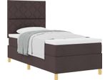 Vidaxl Letto A Molle Con Materasso Marrone Scuro 100 X 200 Cm In Tessuto