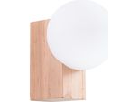 Lampada Da Parete Bulbo In Legno Naturale 1Xg9 8W Legno/Vetro 17X16X12Cm Sollux Lighting