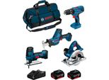 Kit Bosch 18V BK403BAG (Gsa 18 V-LI C + Gst 18 V-LI S + Gks 18 V-LI + Gsb 18V-21 + 2 X 4,0 Ah + GAL18V-40 + Tasche)