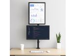Braccio Monitor Doppio Verticale – Staffa Regolabile Per 2 Schermi – 13-32 Pollici – Vesa 75X75 / 100X100 – Supporto Ergonomico Da Scrivania – Gestione Cavi – Nero
