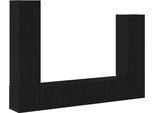 Vidaxl Set Di Mobili Tv 6 Pezzi Look Rovere Nero 30,5 X 30 X 110 Cm