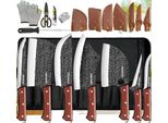 Set Di Coltelli Da Cucina, Acciaio Inossidabile Di Alta Qualità, Impugnatura Ergonomica, Borsa In Nylon Portatile
