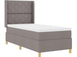 Vidaxl Letto A Molle Con Materasso Taupe 140 X 200 Cm Tessuto
