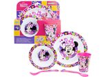 Set Di Piatti Disney Mickey Mouse Set Di Stoviglie Per Bambini Da 5 Pezzi, Adatto Al Microonde, Con Base Antiscivolo