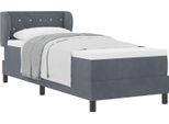 Vidaxl Letto A Molle Con Materasso Grigio Scuro 80 X 200 Cm In Velluto