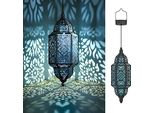 Lanterna Solare Da Esterno, Lanterna Da Giardino Marocchina, Lampada A Sospensione Decorativa, Led In Metallo Per Esterni, Albero, Terrazza (Nero)