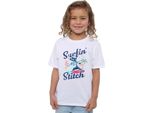 Lilo & Stitch - Maglietta "Surfin Waves"" Per Bambina TV19825 (104) (Bianco)"