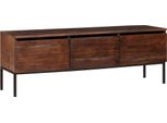 Vidaxl Mobile Tv Marrone Miele 110 X 30 X 36 Cm Legno Massello Acacia