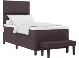 Vidaxl Letto A Molle Con Materasso Marrone Scuro 100 X 200 Cm In Tessuto