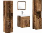 Vidaxl Set Di Mobili Da Bagno A Parete 4 Pezzi In Legno Di Recupero Materiale A Base Di Legno