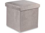 Pouf Pieghevole M - 30X30X30Cm Velluto Beige