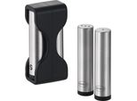 Salz- / Pfefferstreuer RÖSle "Salz- Und Pfeffer Set Flexx 2GO", Silber (Silberfarben), B:1,3Cm H:5,6Cm Ø:1,3Cm, GewüRzstreuer, Inklusive Bestecktasche