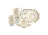 Tasse Villeroy & Boch "Espressotassen Mit Untertassen Ivoire 70 Ml 6Er Set Weiß-Gold", Bunt (Weiß, Gold), 6 Tlg., Porzellan, TrinkgefäßE, Tasse