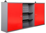 HäNgeschrank ONDIS24 "Kurt", Rot, B:80Cm H:60Cm T:20Cm, SchräNke, HäNgeschrank, 2-TüRig Mit Offenem Mittelteil, AbschließBar