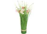 Kunstpflanze I.Ge.A. "KüNstlicher Grasbund Mit BlüTen", Rosa, B:15Cm H:45Cm L:15Cm, Kunststoff, Kunstpflanzen, Kunstpflanze, Grasbusch Deko Kunstblumen Kunstgras GrüNpflanze GräSer SträUcher