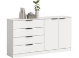 Sideboard Home Affaire "Skarde, Breite 148 Cm, 4 SchubkäSten, 2 TüRen, Viel Stauraum", Weiß, B:148Cm H:80Cm T:35Cm, Sideboards, Sideboard, Kommode, Anrichte, Schubkastenkommode, Schuhschrank, Schrank