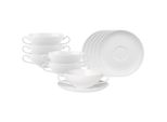 Tasse Villeroy & Boch "Suppentassen Mit Untertassen Royal 200 Ml 6Er Set Weiß", Weiß, 12 Tlg., Porzellan, TrinkgefäßE, Tasse