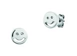 Paar Ohrstecker CaÏ "925/- Sterling Silber Rhodiniert Smile", Weiß, Weiß, Ohrringe, Damen, One-Size, Silber 925 (Sterlingsilber)