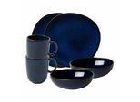 Geschirr-Set Frühstücks-Set Lave 6er Set, blau (bleu), 6 tlg., Steingut, LIKE. BY VILLEROY & BOCH, Geschirr-Sets, Frühstücks-Set Geschirr-Set