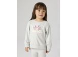 Sweatshirt name it "Nmfbissine LS Nreg SWE UNB BOX Pb", MäDchen, Gr. 116, Grau (Light Grau Melange), Sweatware, Obermaterial: 100% Baumwolle, Bedruckt, Meliert, Normal Normal, Rundhals, Sweatshirts Sweatshirt