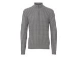 Strickjacke Indicode "Strickjacke Idpaulomo", Herren, Gr. L, Grau (Grau Mix), Obermaterial: 100% Baumwolle Co., Strickjacken Strickjacke