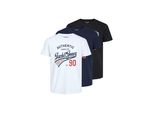T-Shirt Jack & Jones "T-Shirt Jjethan Tee Crew Neck 3PK 3Er Pack", Jungen, Gr. Xl, Bunt (Weiß, Marineblau, Schwarz), Obermaterial: 100% Baumwolle Co., Shirts T-Shirt